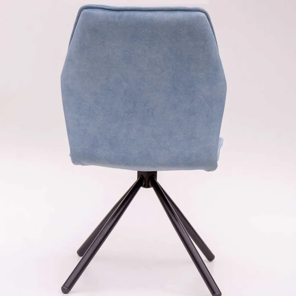 Wohnen Stühle<Hellblauer Esstisch-Stuhl mit Metallgestell - Lescalier (2er Set)