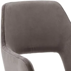 Wohnen Stühle<Hellbraune Esszimmerstühle aus Microfaser - Loreo (2er Set)