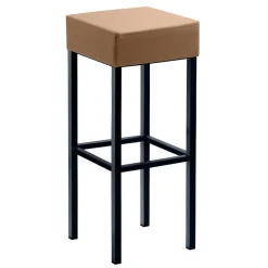 Wohnen Hocker<Hellbrauner Barhocker mit schwarzem Gestell - Dualkos