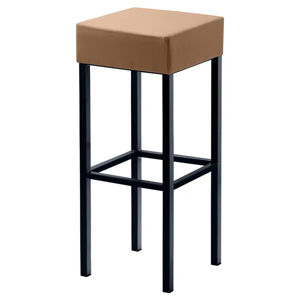 Wohnen Hocker<Hellbrauner Barhocker mit schwarzem Gestell - Dualkos
