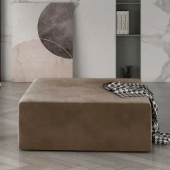 Wohnen Hocker<Hellbrauner Couchhocker in quadratischer Form - Aschau