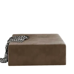 Wohnen Hocker<Hellbrauner Couchhocker in quadratischer Form - Aschau