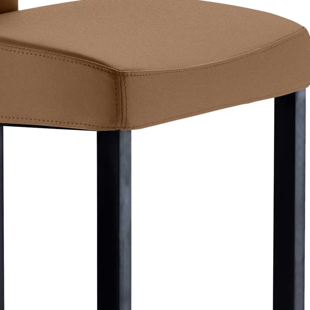 Wohnen Hocker<Hellbrauner Küchenstuhl hoch - 65cm Sitzhöhe - Anzaroty