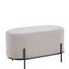 Wohnen Hocker<Heller Hocker in Taupe Boucle - ovale Form - Lirodicos