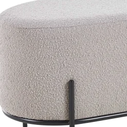 Wohnen Hocker<Heller Hocker in Taupe Boucle - ovale Form - Lirodicos