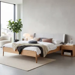 Wohnen Betten<Helles Bett aus geölter Eiche modern - Fachet