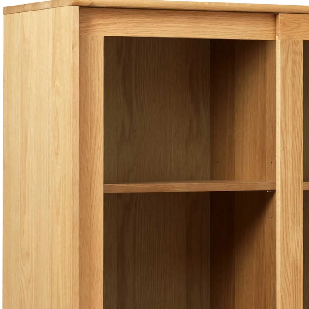 Wohnen Highboards|Vitrinen<Helles Highboard mit Glas in Natur - Saltenas
