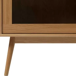 Wohnen Highboards|Vitrinen<Helles Highboard mit Glas in Natur - Saltenas