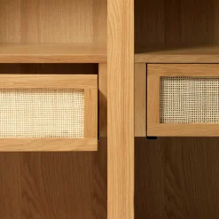 Wohnen Highboards|Vitrinen<Helles Highboard mit Glas in Natur - Saltenas