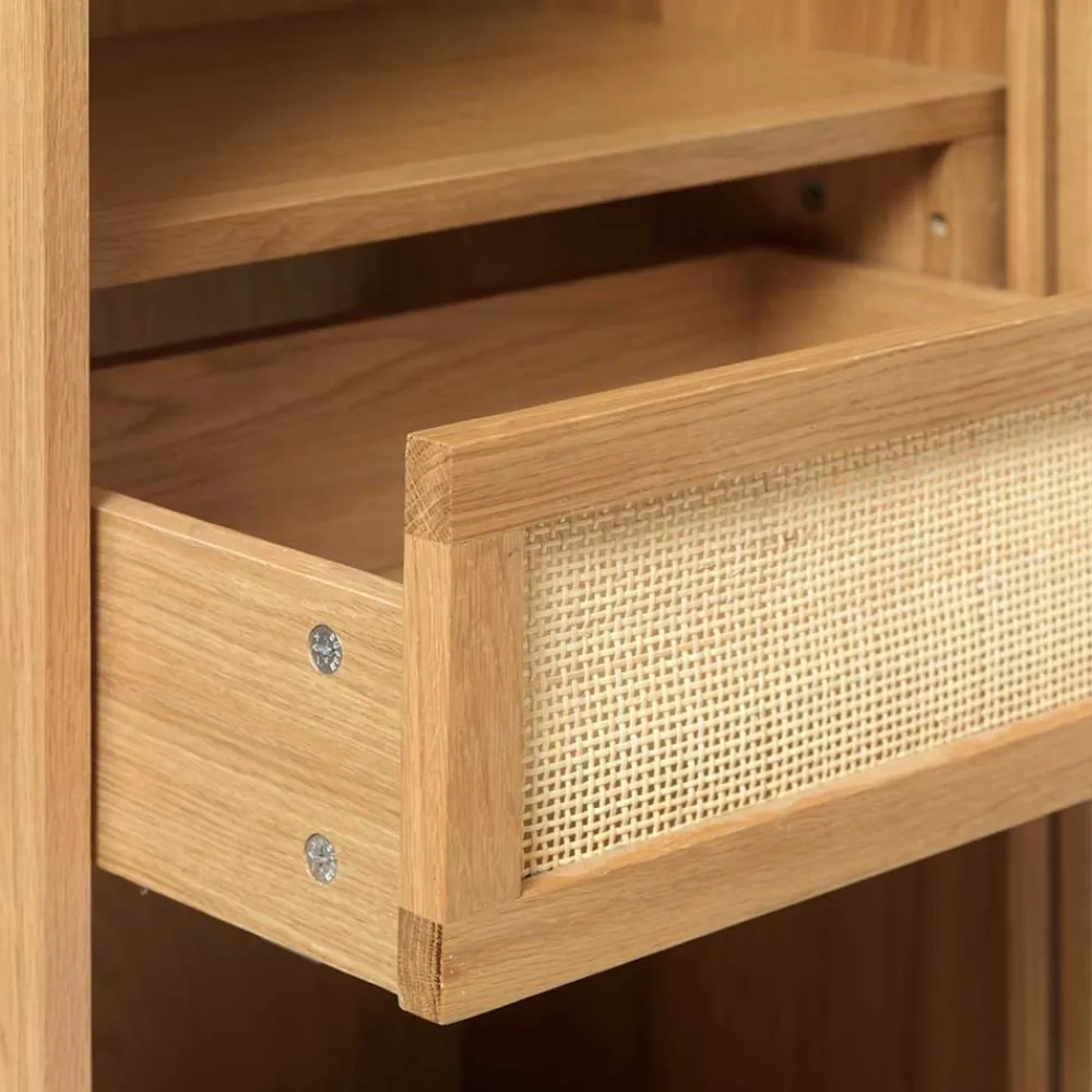 Wohnen Highboards|Vitrinen<Helles Highboard mit Glas in Natur - Saltenas