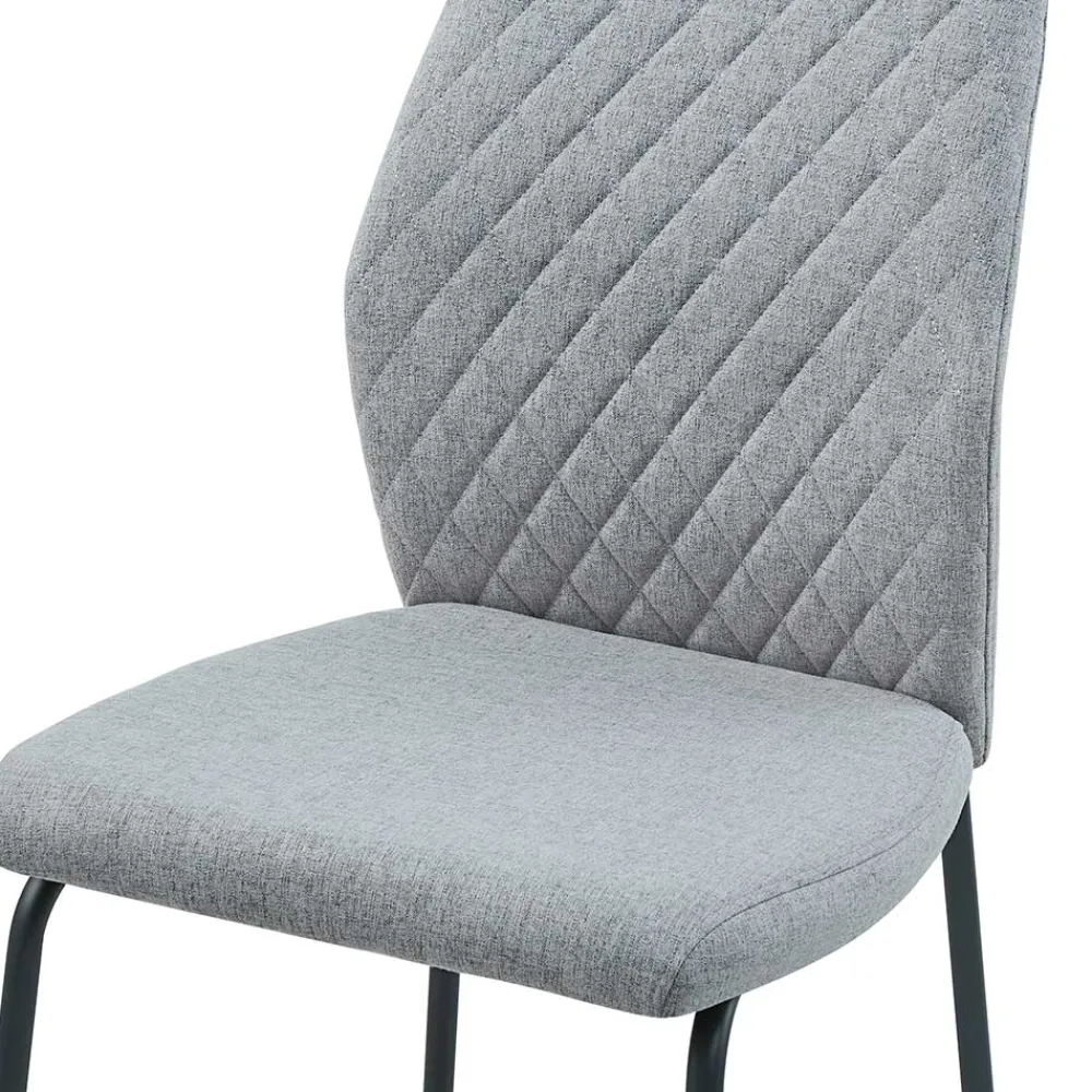 Wohnen Stühle<Hellgraue Polsterstühle aus Stoff - Servi (4er Set)