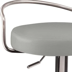 Wohnen Hocker<Hellgrauer Barhocker mit Metallbügel Lehne - Hambor