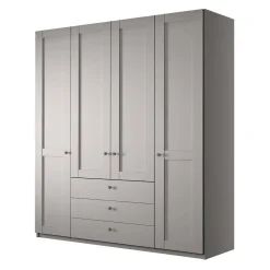 Wohnen Kleiderschränke<Hellgrauer Kleiderschrank mit Metallgriffen - Ridonna