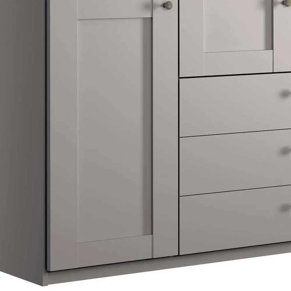Wohnen Kleiderschränke<Hellgrauer Kleiderschrank mit Metallgriffen - Ridonna