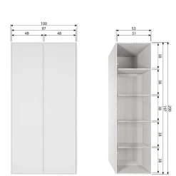 Wohnen Schränke<Hellgrauer Kleiderschrank in modernem Design - Bai