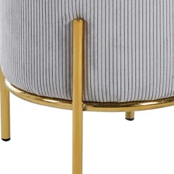 Wohnen Hocker<Hellgrauer Polsterhocker mit Cord Bezug - Promo