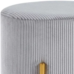 Wohnen Hocker<Hellgrauer Polsterhocker mit Cord Bezug - Promo