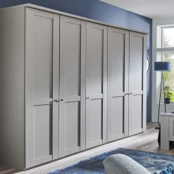 Wohnen Kleiderschränke<Hellgrauer Schlafzimmerschrank 250 cm breit - Ridonna
