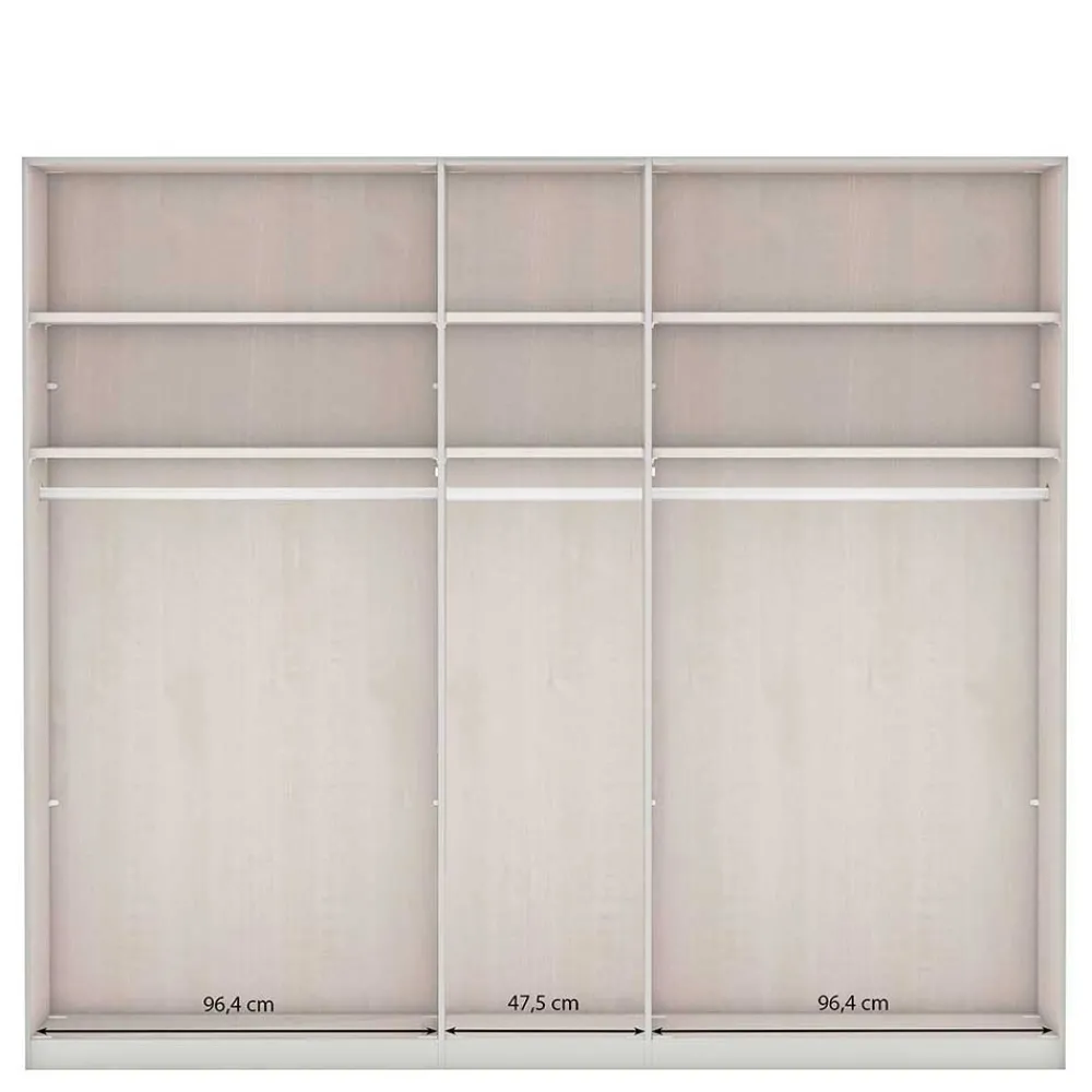 Wohnen Kleiderschränke<Hellgrauer Schlafzimmerschrank 250 cm breit - Ridonna
