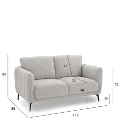Wohnen Sofas<Hellgraues Sofa mit Taschenfederkern - Havilano