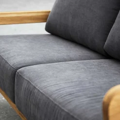 Wohnen Sofas<Hellgraues Stoff Sofa mit Wildeiche Gestell - Hardus