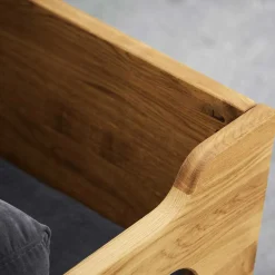 Wohnen Sofas<Hellgraues Stoff Sofa mit Wildeiche Gestell - Hardus