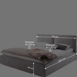 Wohnen Betten<Hellgraues 180x200 Bett inklusive Matratzen - Atlona