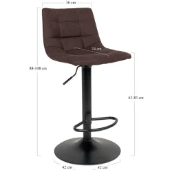 Wohnen Hocker<Höhenverstellbare Barstühle in Braun - Masicuri (2er Set)