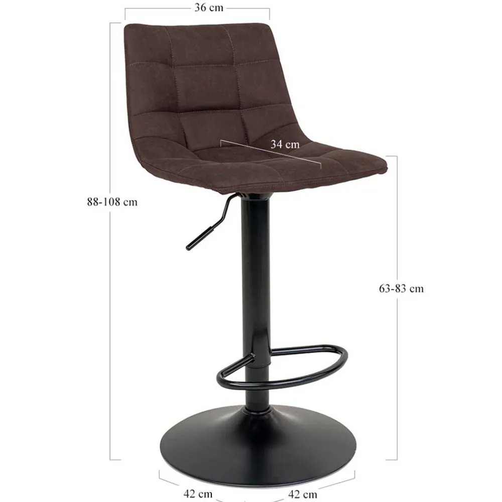 Wohnen Hocker<Höhenverstellbare Barstühle in Braun - Masicuri (2er Set)