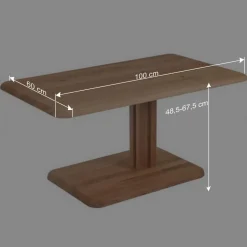 Wohnen Tische<Höhenverstellbarer Couchtisch aus Wildeiche Bianco - Cary