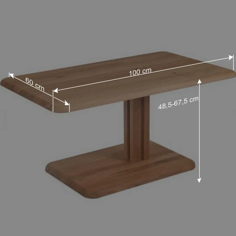 Wohnen Tische<Höhenverstellbarer Couchtisch aus Wildeiche Bianco - Cary
