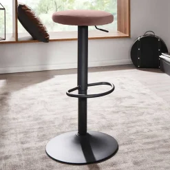 Wohnen Hocker<Höhenverstellbarer Design Barhocker in Rosa Samt - Joker