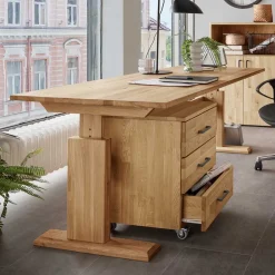 Wohnen Tische<Höhenverstellbarer Schreibtisch aus Wildeiche - Rosenna