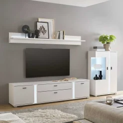 Wohnen Wohnwände<Highboard & TV Board & Wandboard mit LED - Tirol (dreiteilig)