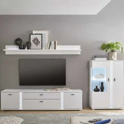 Wohnen Wohnwände<Highboard & TV Board & Wandboard mit LED - Tirol (dreiteilig)