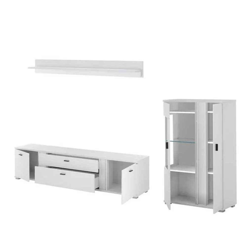 Wohnen Wohnwände<Highboard & TV Board & Wandboard mit LED - Tirol (dreiteilig)