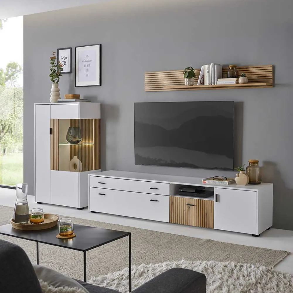 Wohnen Wohnwände<Highboard & TV Lowboard & Wandboard Set - Nenaloro (dreiteilig)