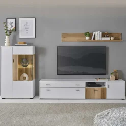 Wohnen Wohnwände<Highboard & TV Lowboard & Wandboard Set - Nenaloro (dreiteilig)