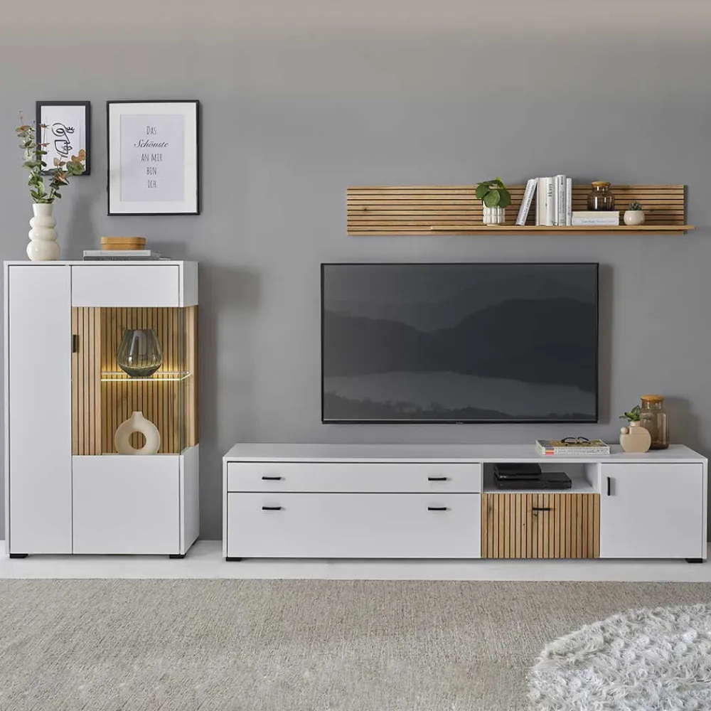 Wohnen Wohnwände<Highboard & TV Lowboard & Wandboard Set - Nenaloro (dreiteilig)