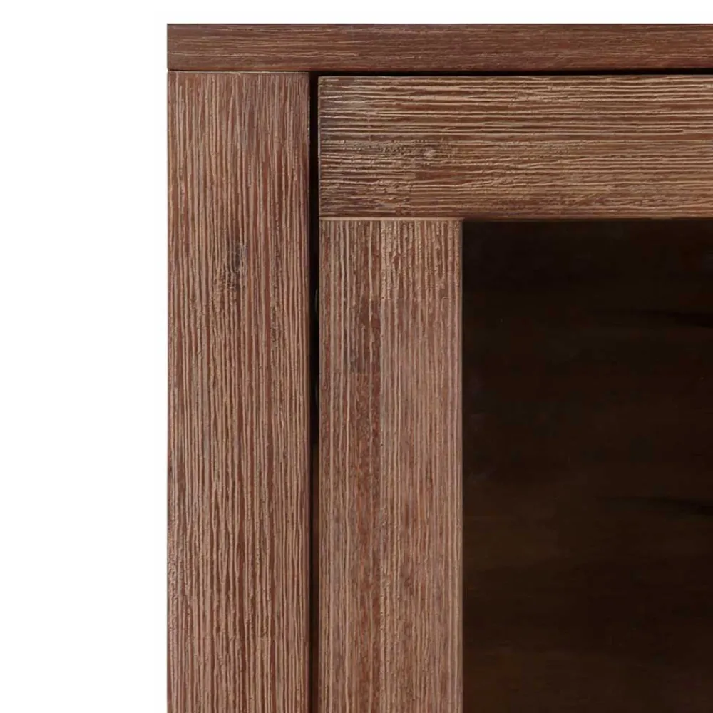 Wohnen Highboards|Vitrinen<Highboard aus Akazie Massivholz und Glas - Ruffes