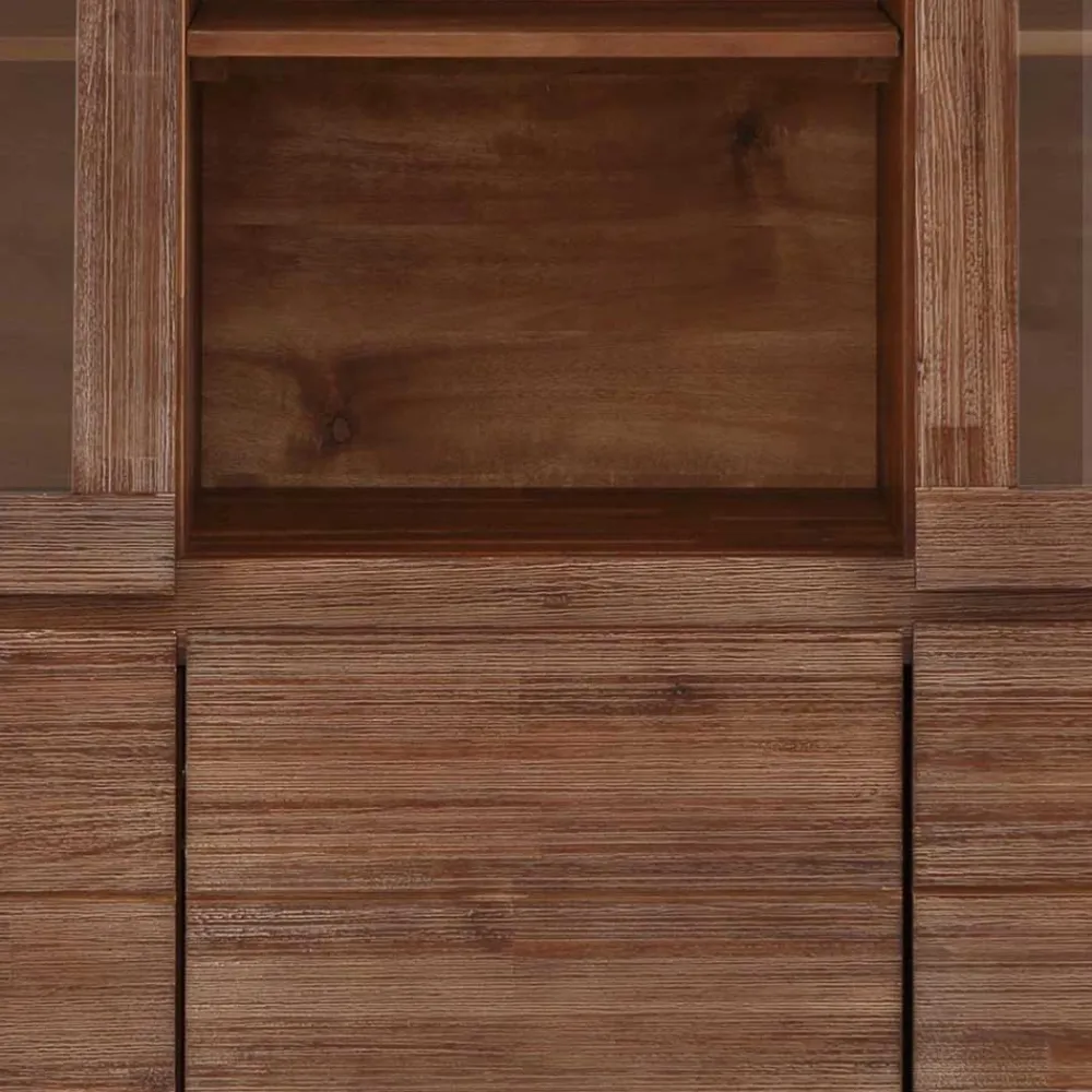 Wohnen Highboards|Vitrinen<Highboard aus Akazie Massivholz und Glas - Ruffes