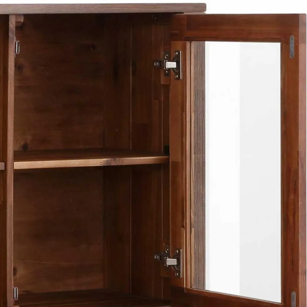 Wohnen Highboards|Vitrinen<Highboard aus Akazie Massivholz und Glas - Ruffes