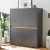 Wohnen Highboards<Highboard in Anthrazit & Wildeiche Dekor - Ahilav