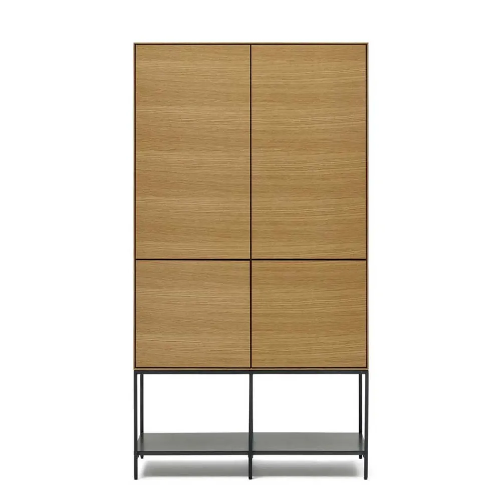 Wohnen Vitrinen<Highboard in Eichefarben und Anthrazit - Utperio