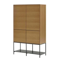 Wohnen Vitrinen<Highboard in Eichefarben und Anthrazit - Utperio
