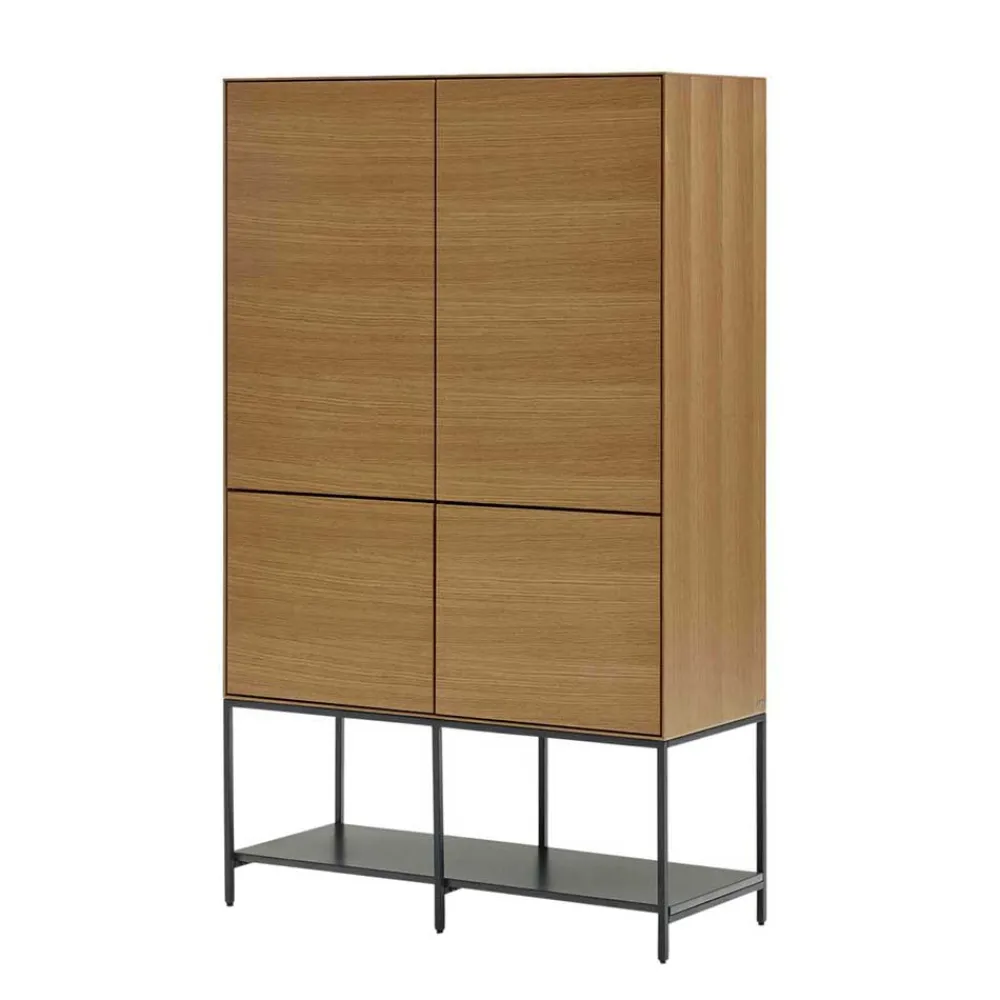 Wohnen Vitrinen<Highboard in Eichefarben und Anthrazit - Utperio