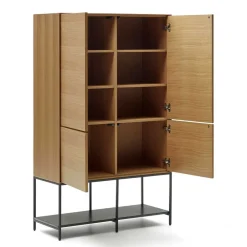 Wohnen Vitrinen<Highboard in Eichefarben und Anthrazit - Utperio