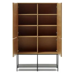 Wohnen Vitrinen<Highboard in Eichefarben und Anthrazit - Utperio