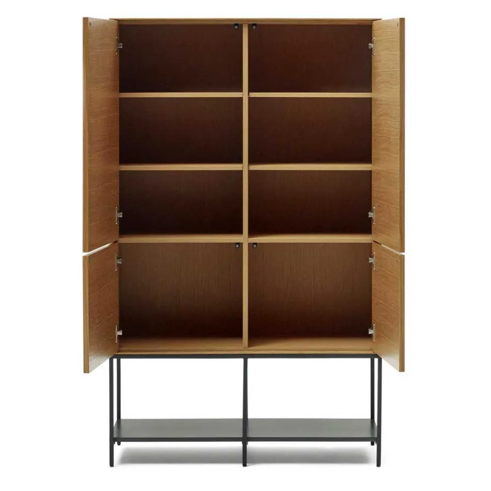 Wohnen Vitrinen<Highboard in Eichefarben und Anthrazit - Utperio
