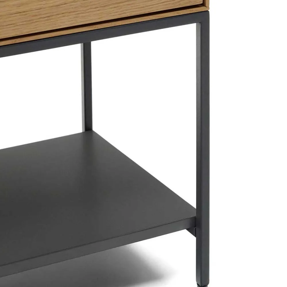 Wohnen Vitrinen<Highboard in Eichefarben und Anthrazit - Utperio